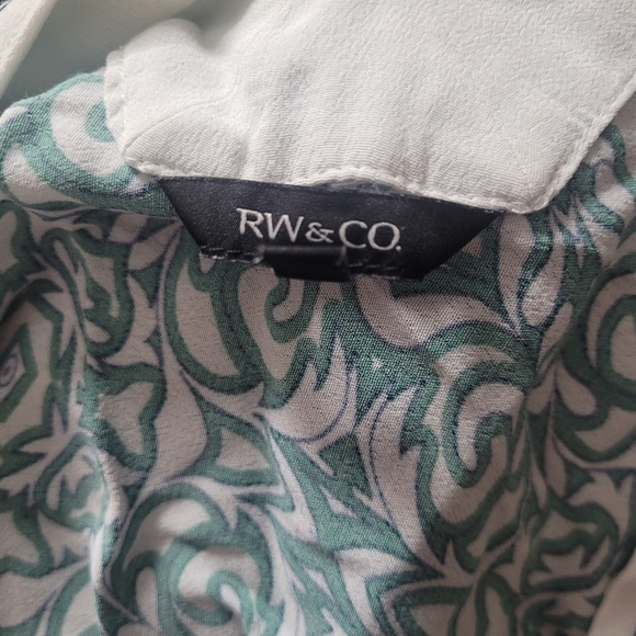 Green and White Sleeveless V Neckline Tunic Dress Sz.S - Picture 7 of 7